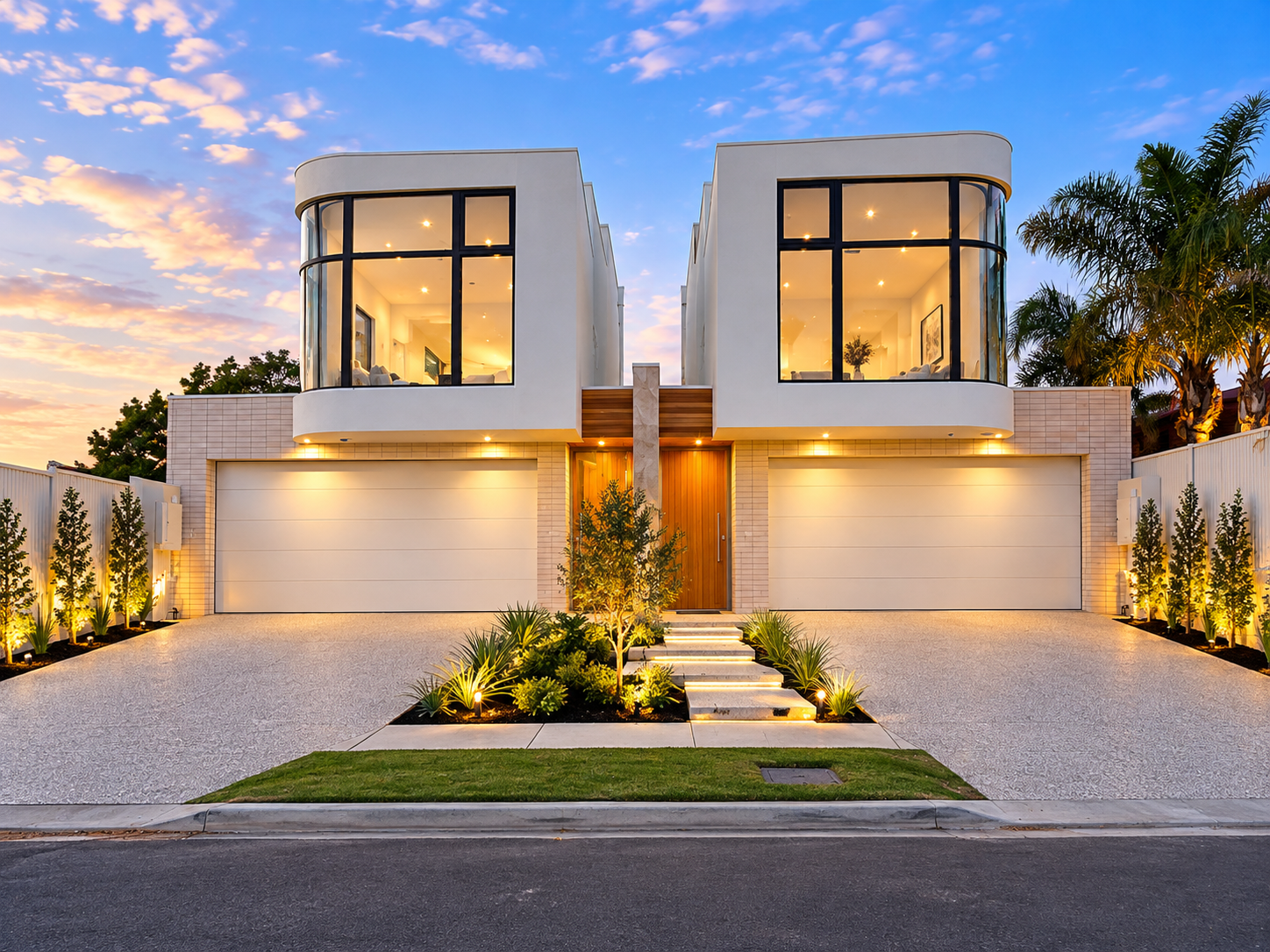 Modern newly built duplex property with contemporary exterior finishes